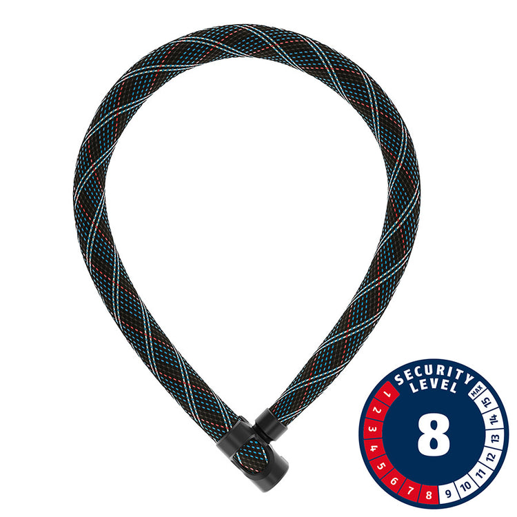 Abus, IvyTex IVERA 7210K, Chain Lock, Key, 7mm, 85cm, 2.8', Diving Blue