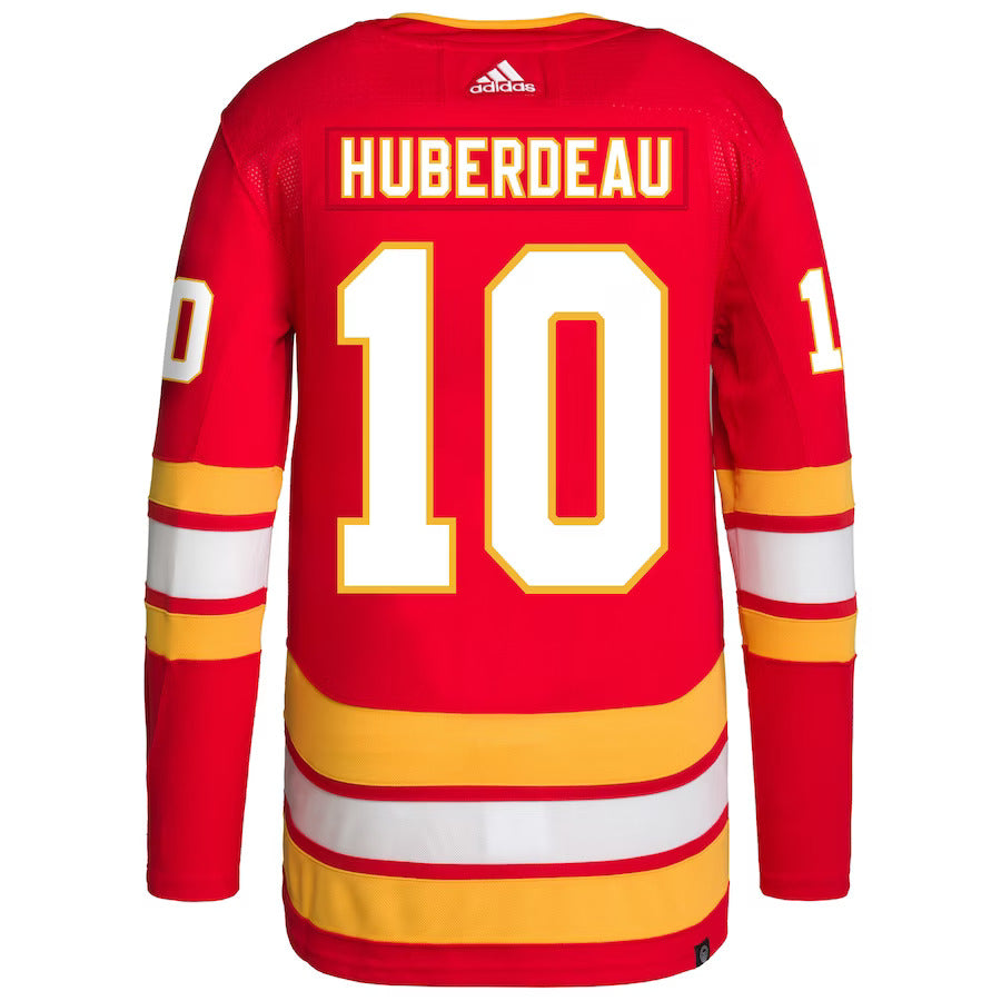 adidas NHL Calgary Flames Jonathan Huberdeau Authentic Primegreen Home Jersey  