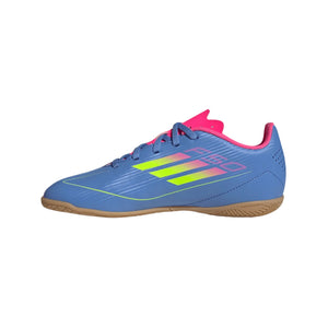adidas Junior F50 Club Indoor Soccer Shoes blue yellow pink