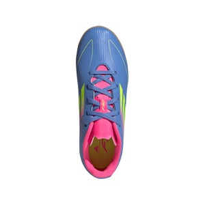 adidas Junior F50 Club Indoor Soccer Shoes blue yellow pink