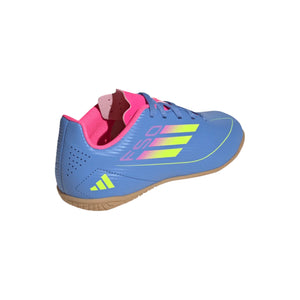 adidas Junior F50 Club Indoor Soccer Shoes blue yellow pink