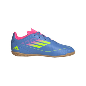 adidas Junior F50 Club Indoor Soccer Shoes blue yellow pink