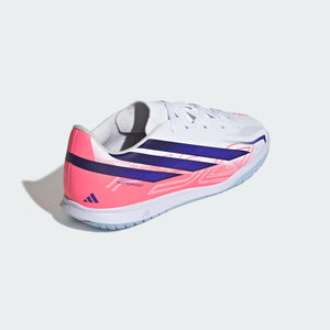 adidas Junior F50 Hyperfast Club Indoor Soccer Shoes white/pink/purple