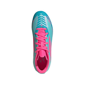 adidas Junior F50 Messi IH0931 League FG Soccer Cleats aqua pink cyan blue