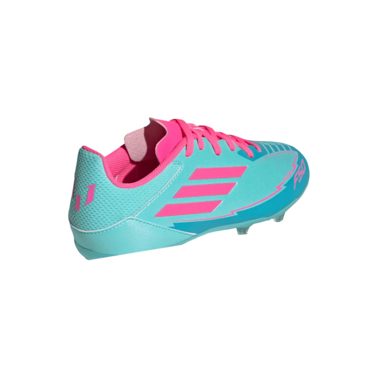 adidas Junior F50 Messi IH0931 League FG Soccer Cleats aqua pink cyan blue