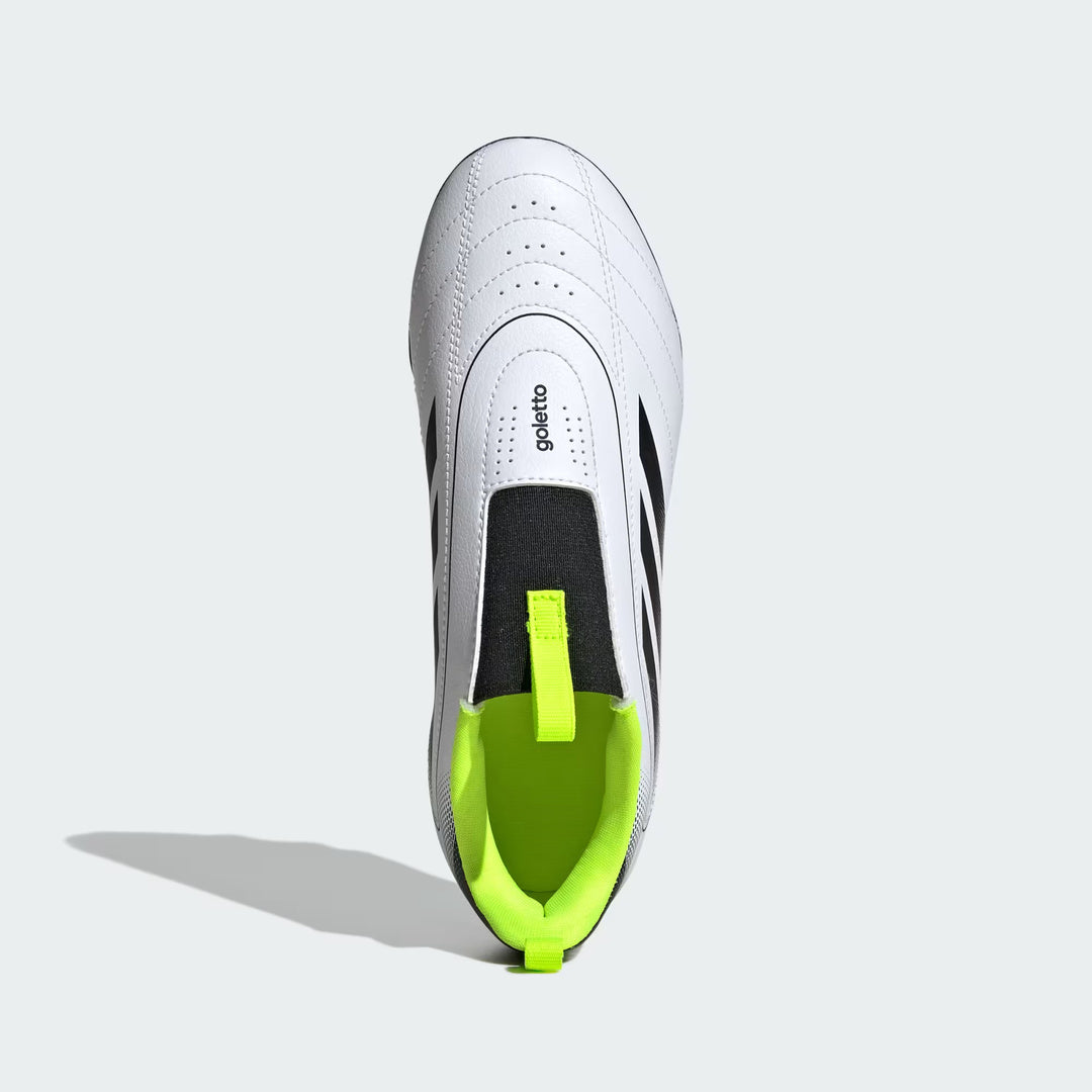 adidas Junior Goletto IX FG/MG Soccer Cleats White/Black/Lemon
