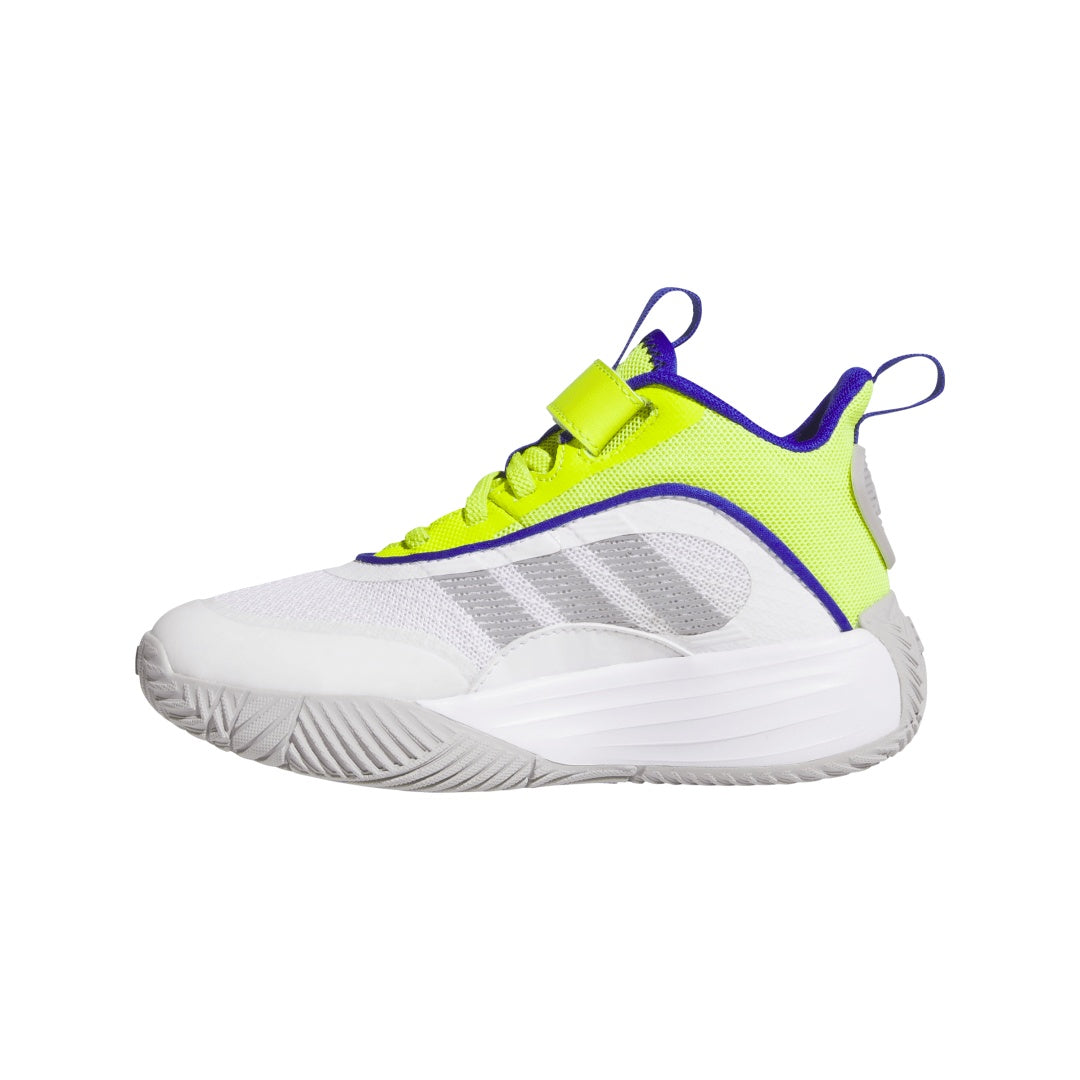 adidas Junior Own The Game 3.0 Basketball Shoes white grey lime yellow