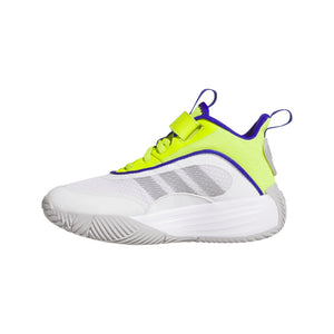 adidas Junior Own The Game 3.0 Basketball Shoes white grey lime yellow