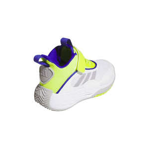 adidas Junior Own The Game 3.0 Basketball Shoes white grey lime yellow