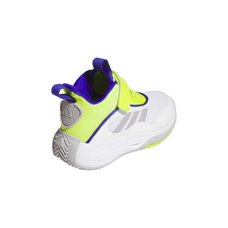 adidas Junior Own The Game 3.0 Basketball Shoes white grey lime yellow