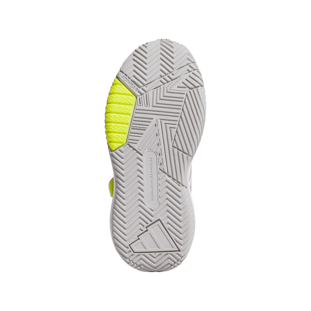 adidas Junior Own The Game 3.0 Basketball Shoes white grey lime yellow