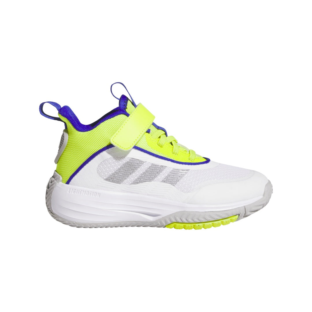 adidas Junior Own The Game 3.0 Basketball Shoes white grey lime yellow