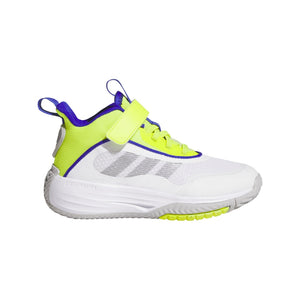 adidas Junior Own The Game 3.0 Basketball Shoes white grey lime yellow