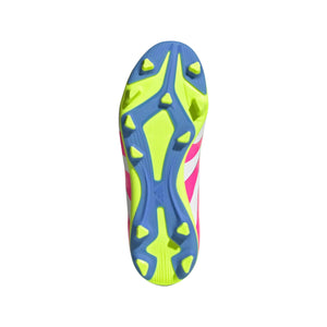 adidas Junior Predator ID3810 Club FG Soccer Cleats white pink lemon yellow