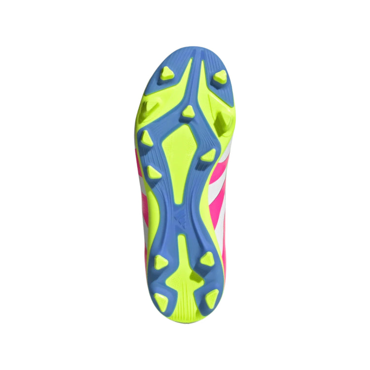 adidas Junior Predator ID3810 Club FG Soccer Cleats white pink lemon yellow