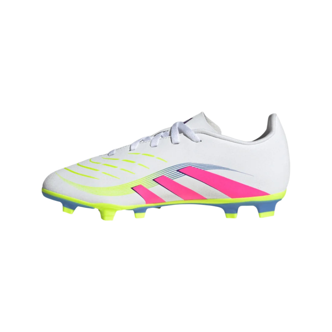 adidas Junior Predator ID3810 Club FG Soccer Cleats white pink lemon yellow
