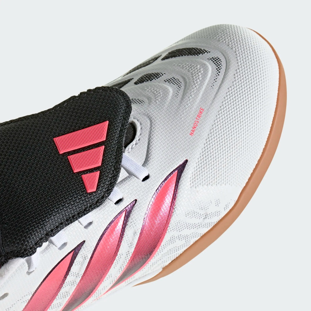 adidas Junior Predator League Fold-Over Tongue Sala Indoor Soccer Shoes white/black/pink