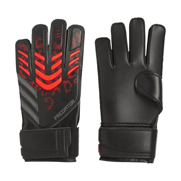 adidas Junior Predator JM6826 TRN Soccer Goalkeeper Gloves black red