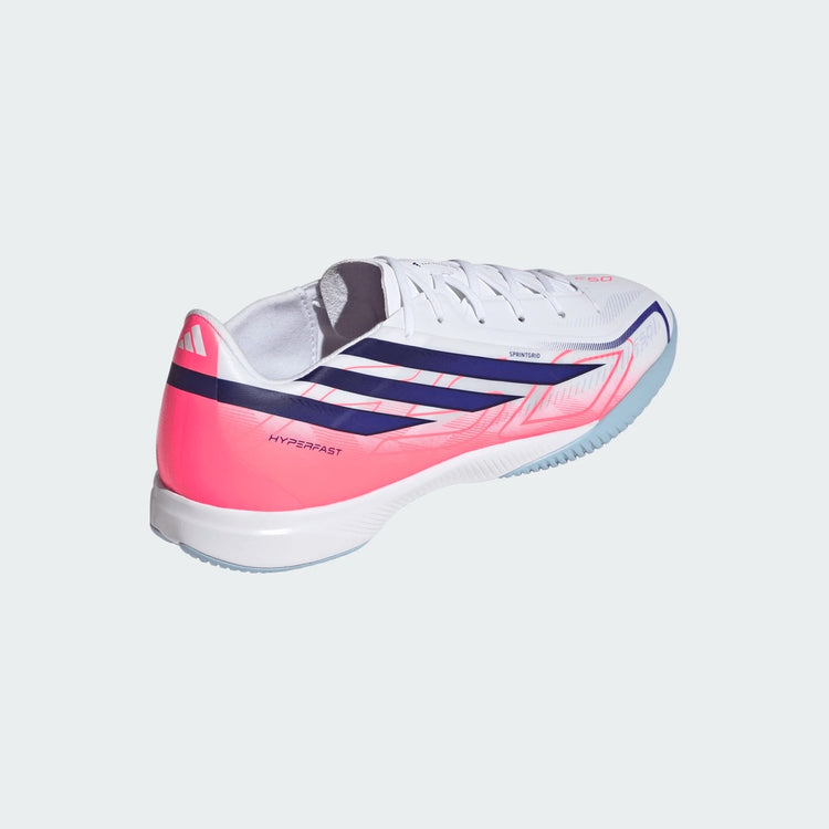 adidas Senior F50 Hyperfast League Indoor Soccer Shoes white/pink/purple