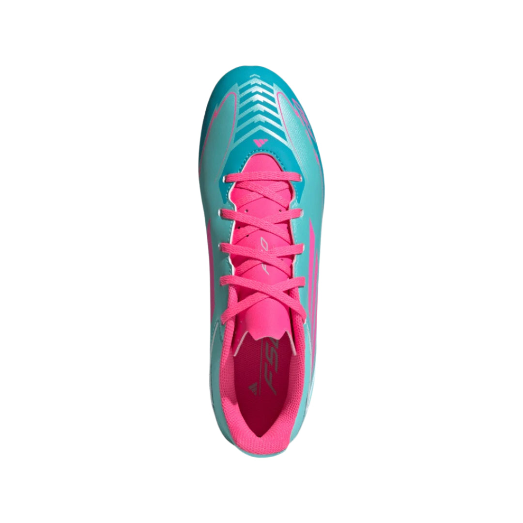 adidas Senior F50 Messi IH0929 Club FG Soccer Cleats aqua pink cyan blue