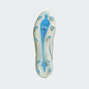 adidas Senior F50 Messi Pro Firm Ground Soccer Cleats ivory/blue/gold