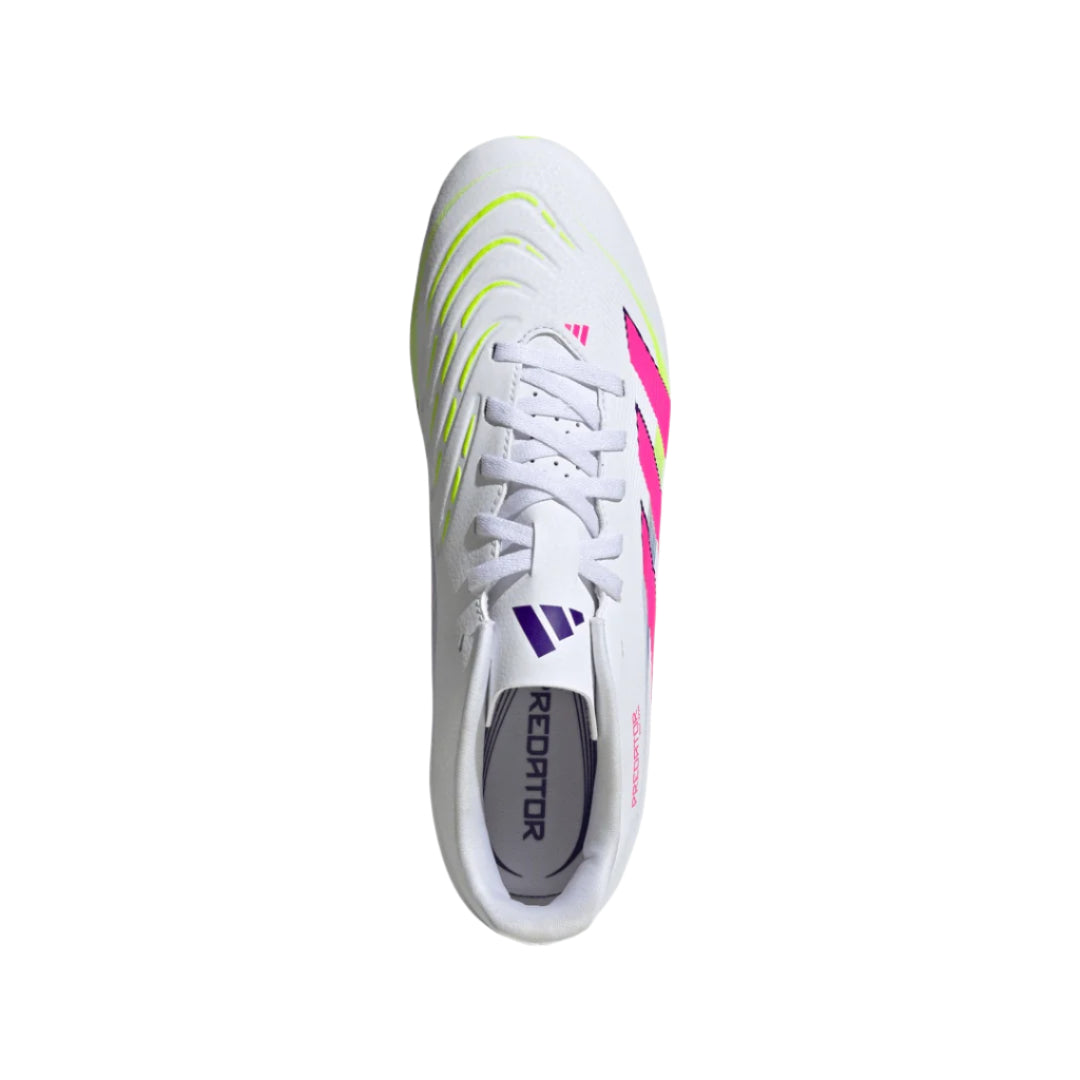 adidas Senior Predator ID1323 Club FG Soccer Cleats white pink yellow