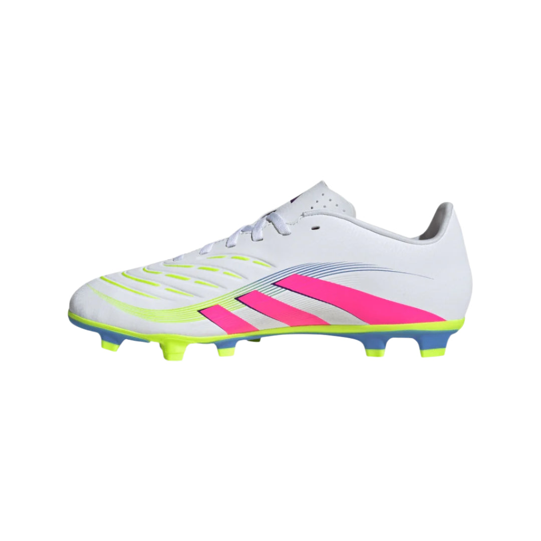 adidas Senior Predator ID1323 Club FG Soccer Cleats white pink yellow