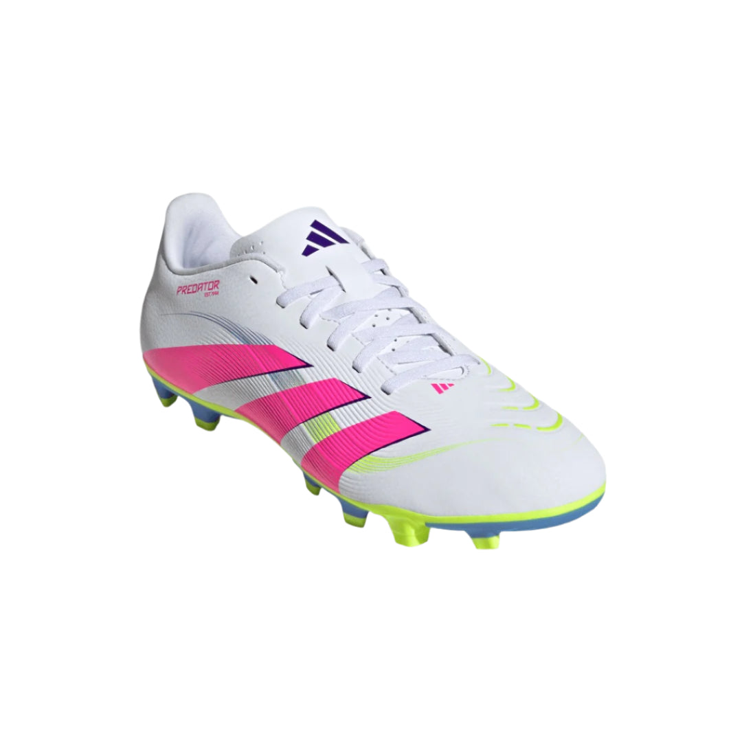 adidas Senior Predator ID1323 Club FG Soccer Cleats white pink yellow