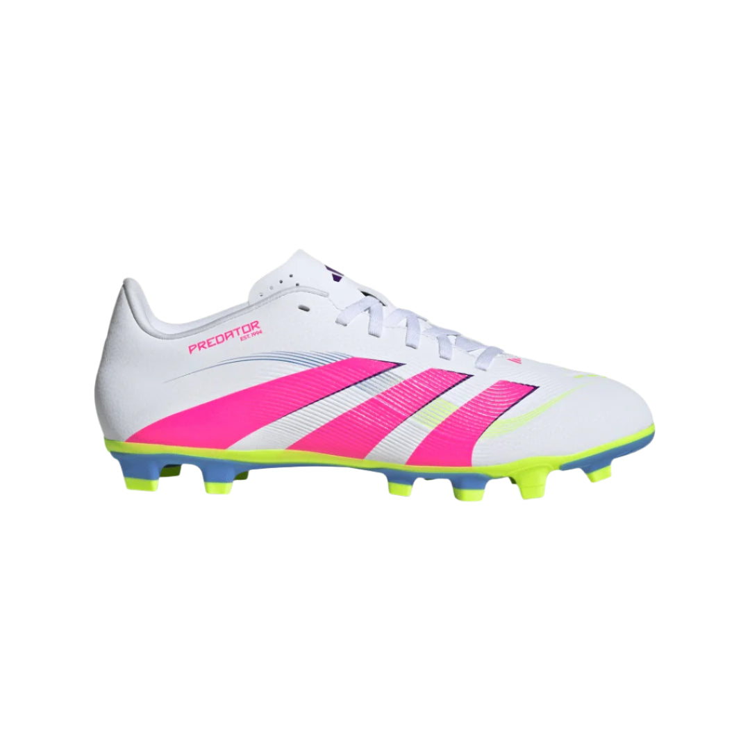 adidas Senior Predator ID1323 Club FG Soccer Cleats white pink yellow
