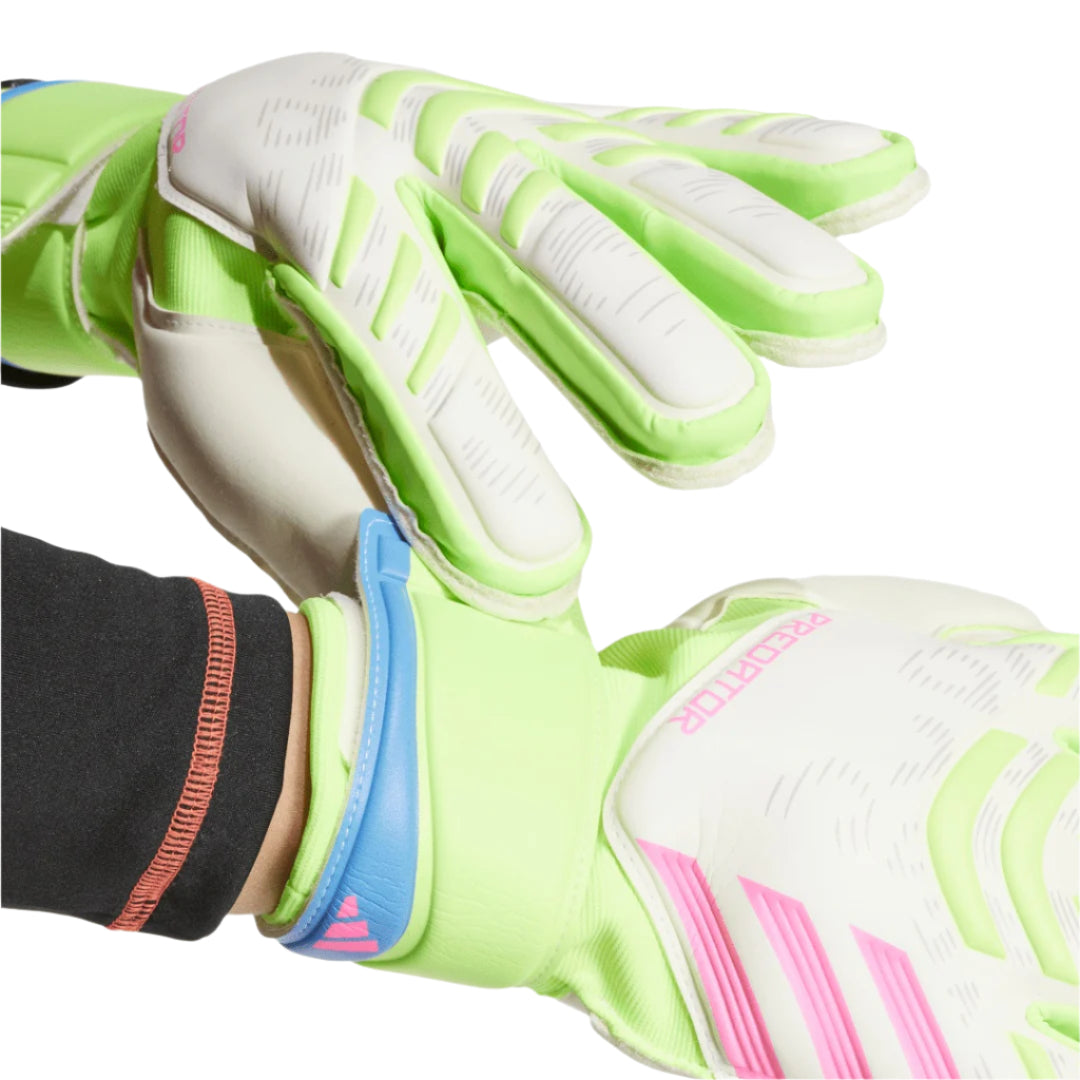 adidas Senior Predator JH3803 Soccer TRN Goalkeeper Gloves white lime green pink