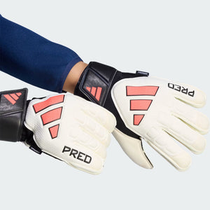 adidas Senior Predator Match Fingersave Soccer Goalkeeper Glove white/black