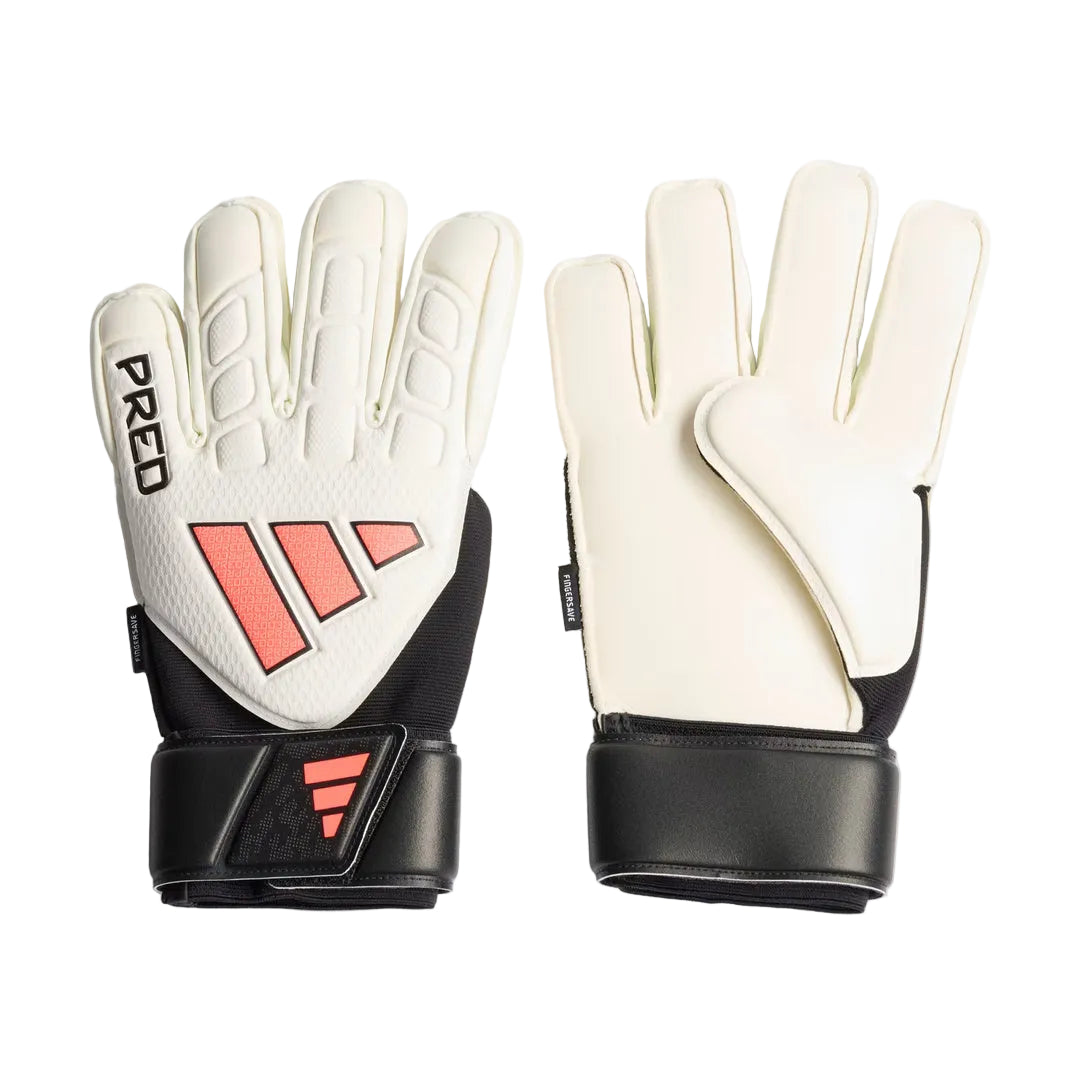 adidas Senior Predator Match Fingersave Soccer Goalkeeper Glove white/black