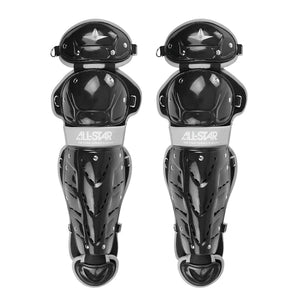 All-Star Intermediate 15" Top Star Catcher's Leg Guards Black