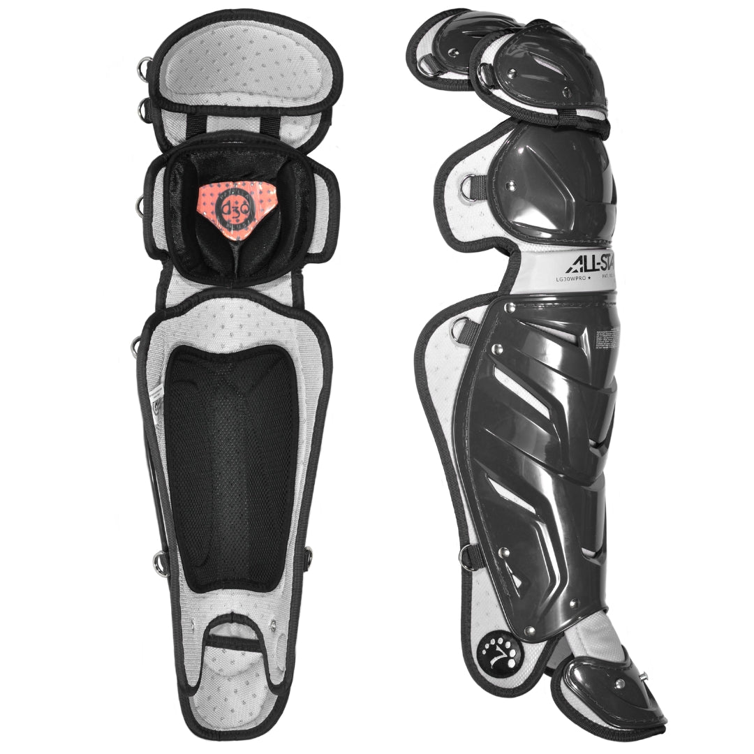 All-Star Senior 15.5" Pro System 7 LG30SPRO Catcher's Leg Guards black silver
