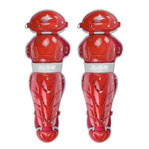 All Star Youth 12.5" Top Star Catcher's Leg Guards Red