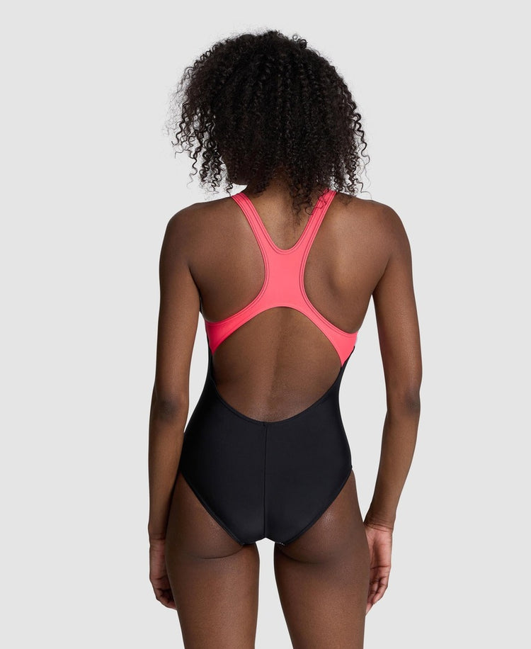 women's low back one piece swimsuit with shelf bra - Just jump