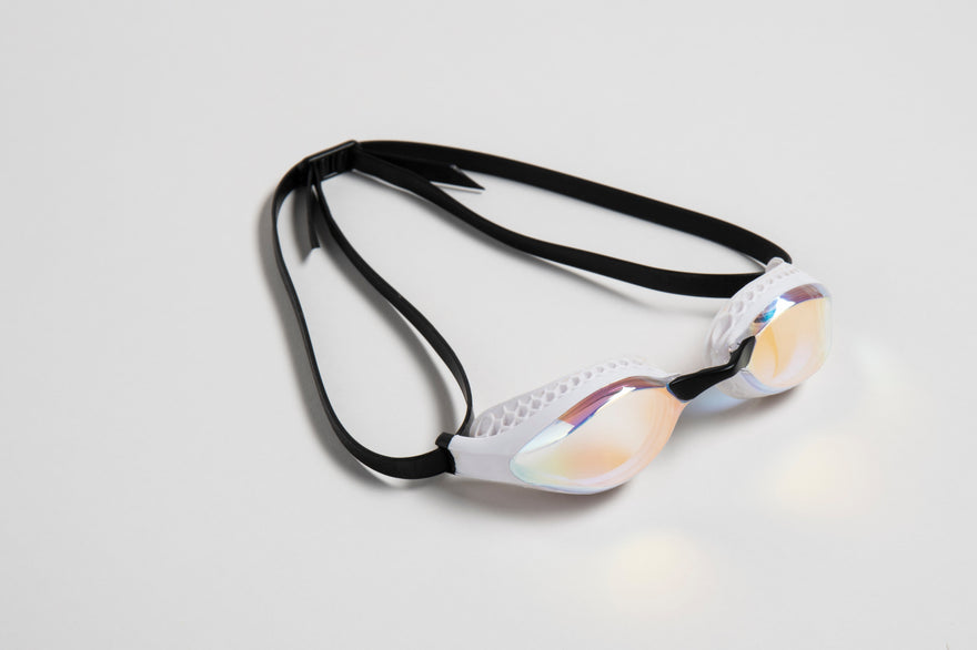 arena Air-Speed Mirror Swim Goggle White Yellow Copper Lens