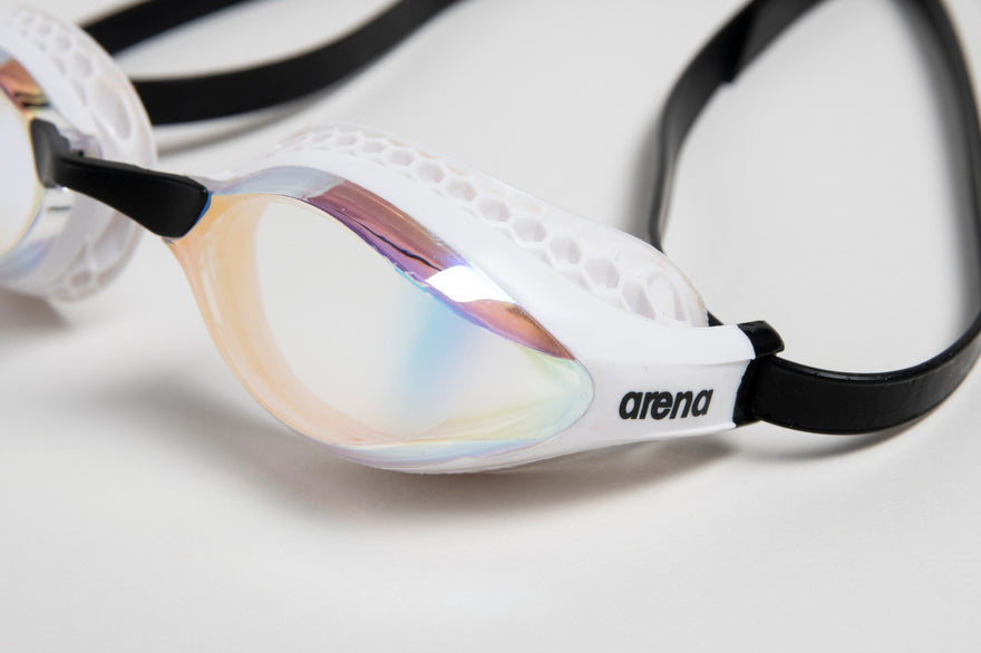 arena Air-Speed Mirror Swim Goggle White Yellow Copper Lens