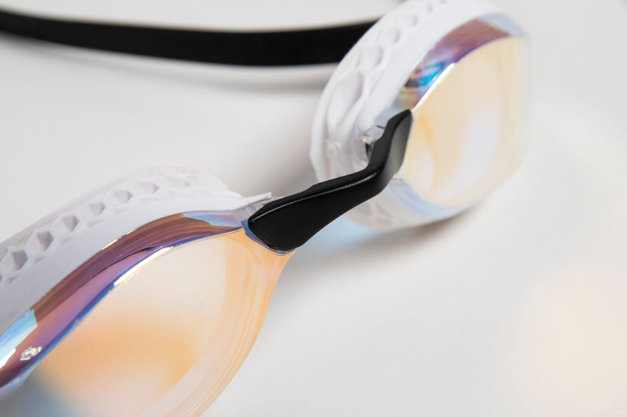 arena Air-Speed Mirror Swim Goggle White Yellow Copper Lens