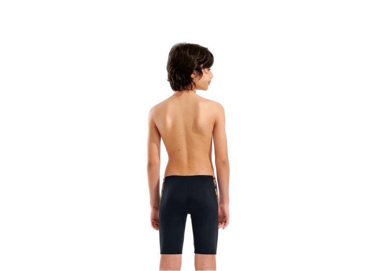 arena Boy's Print Swim Jammer Black/Orange Multi 