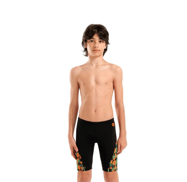 arena Boy's Print Swim Jammer Black/Orange Multi 