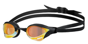 arena Cobra Core Swipe Mirror Swim Goggle Black Yellow Copper Lens
