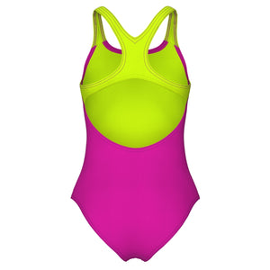 arena Girls Dots Swim Pro Back One Piece Swimsuit pink green