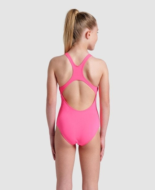 arena Girls Team Solid Pro Back One Piece Swimsuit Shocking Pink/Blue River