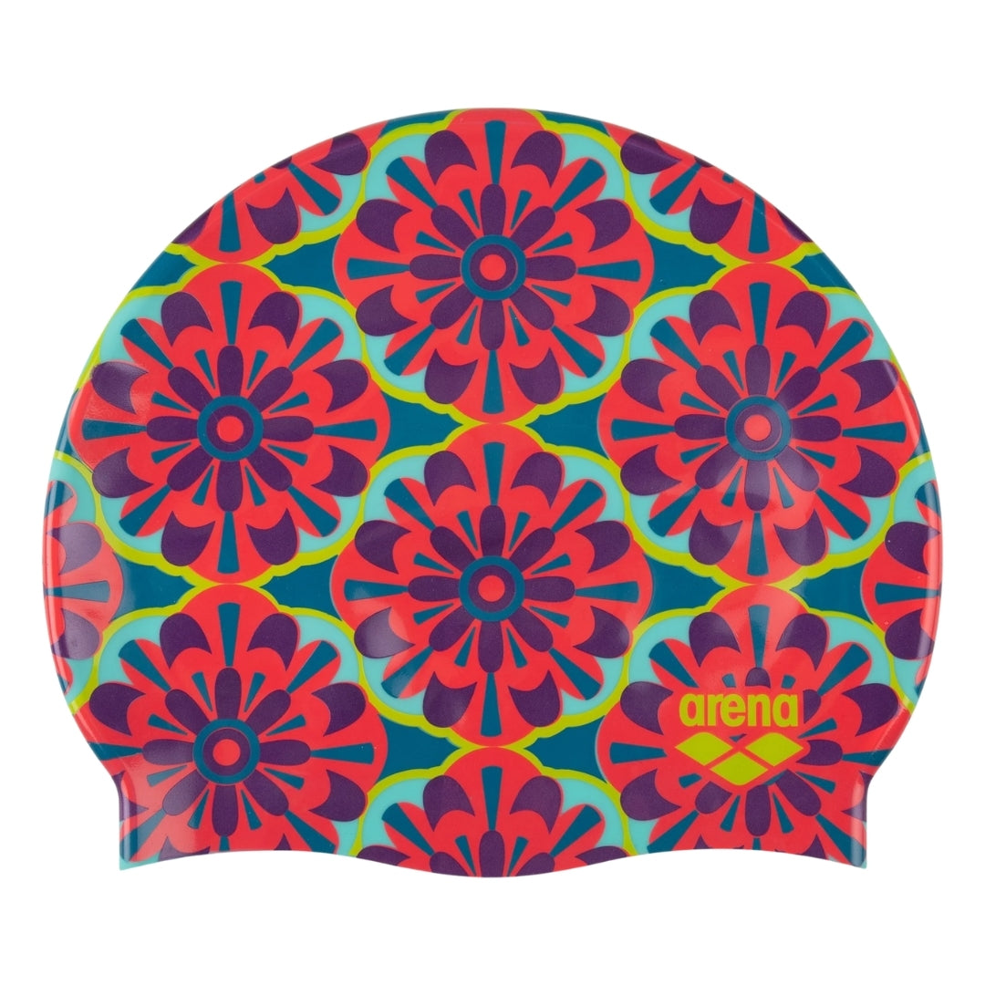 arena Print 2 Swim Cap pink blue green