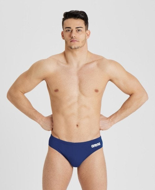 arena Men's Solid Team Swim Brief  Navy White