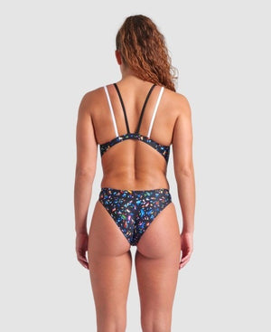 arena Women's Confetti Swim Tech One Piece Swimsuit Black Multi/Black White 