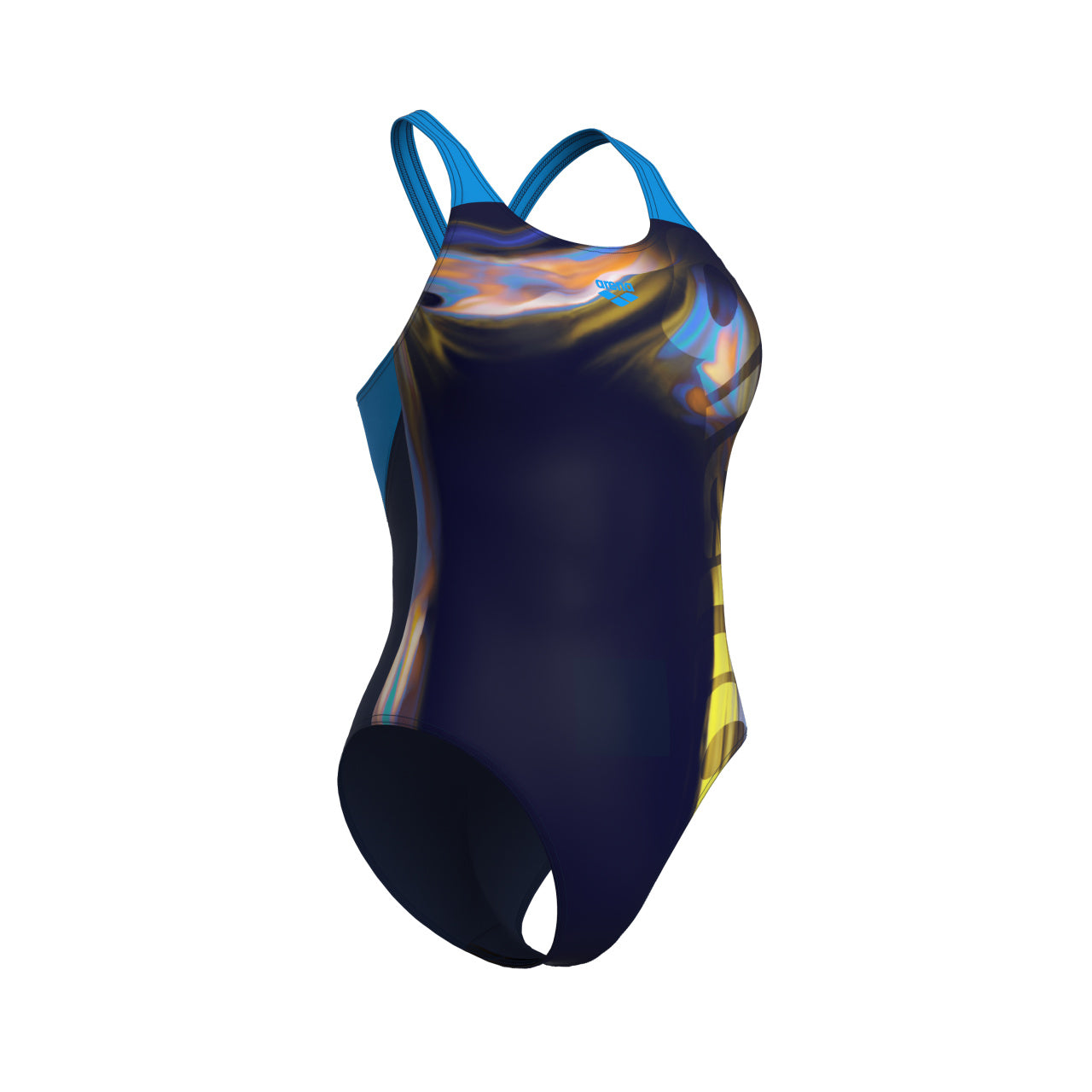 arena Women's Dreamline V Back One Piece Swimsuit Navy/Turquoise Multi 