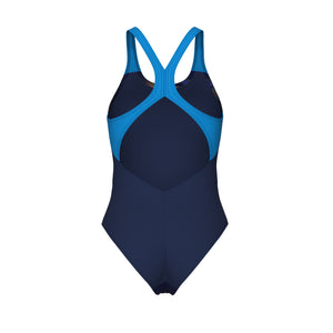 arena Women's Dreamline V Back One Piece Swimsuit Navy/Turquoise Multi 