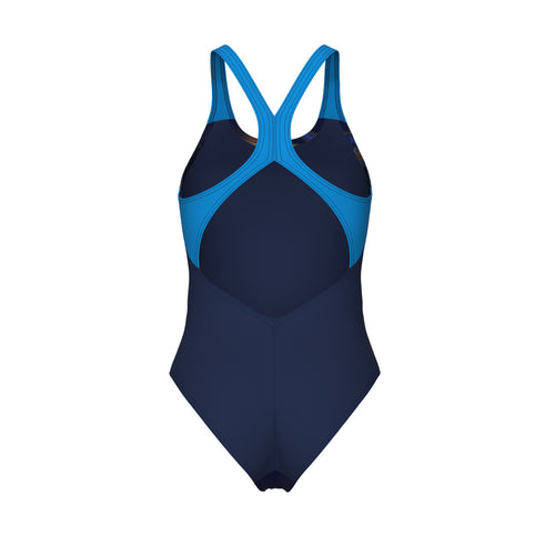arena Women's Dreamline V Back One Piece Swimsuit Navy/Turquoise Multi 